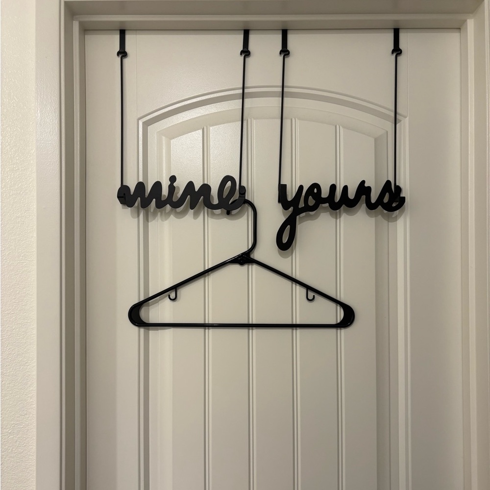 Mine & Yours Black Metal Wall Hooks with Hanger